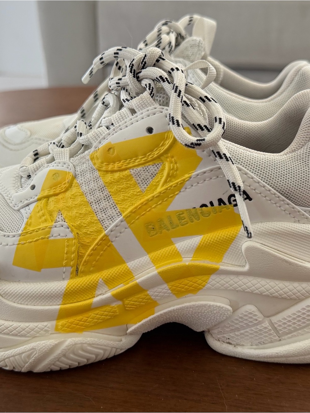 Balenciaga Triple S Tape Type White & Yellow Sneaker